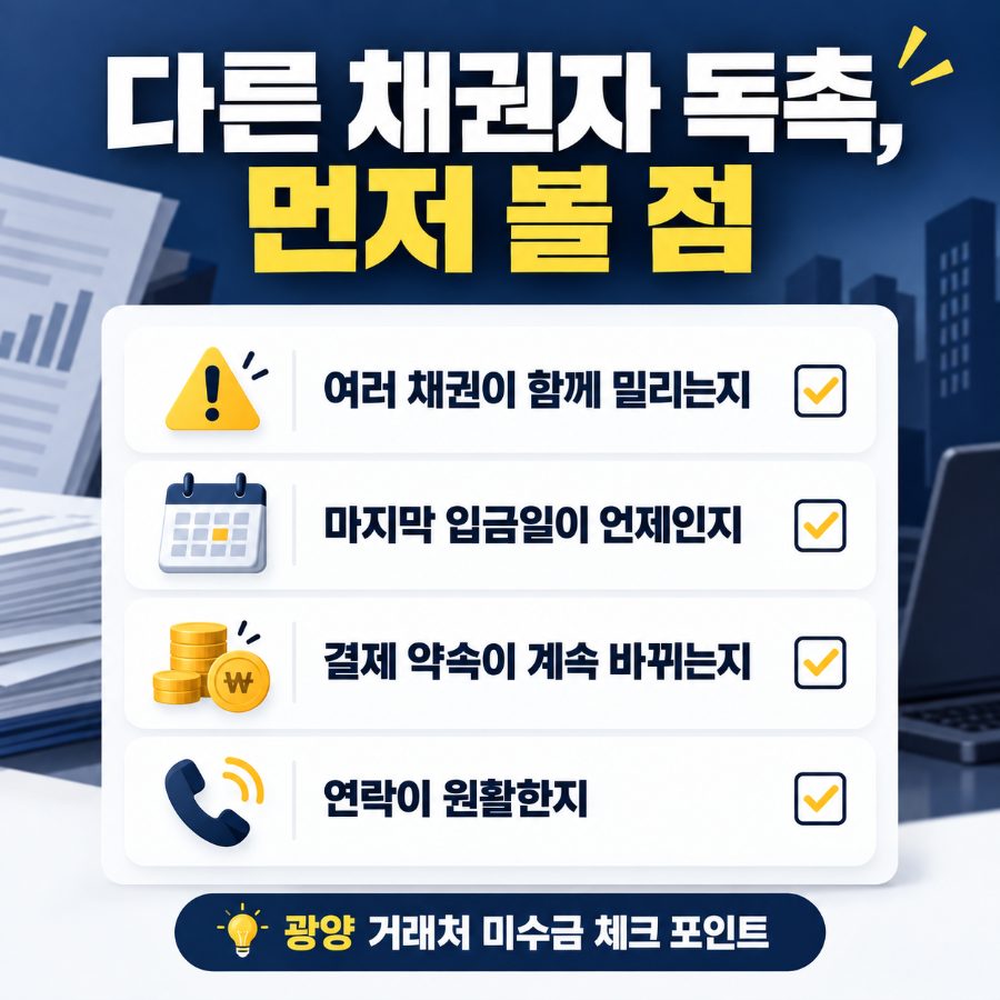 광양 거래처 미수금 다른 채권자가 있다면